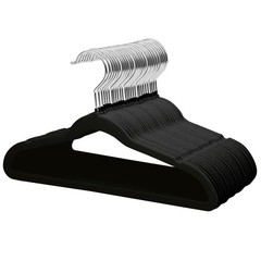 32 PCS 14 Inch Kids Velvet Hangers Closet NonSlip Felt Toddler Black Youth