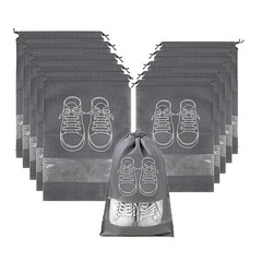 Shoe Bags for Travel, 10 Pcs Travel Bag Covers Grey