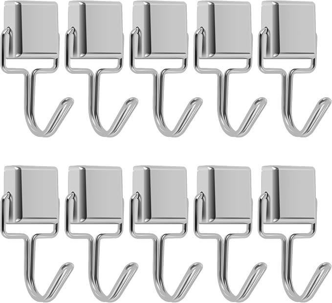10PCS Strong Neodymium Magnetic Hooks Heavy Duty for Kitchen Garage Refrigerator