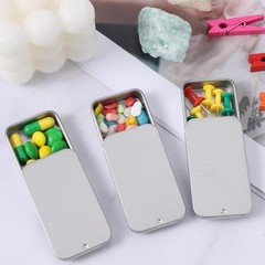 3 Pack Metal Tin Box with Lid, Metal Rectangular Tins with Hinged Lid, Portable