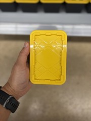 GreenMade Mini Bins Plastic Storage Tote Box Container Yellow Lid 5 Pack LOT