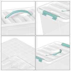 Cand 14 Quart Latching Storage Box, Stackable Bin w/ Latch Lid & Handle, 6 Packs