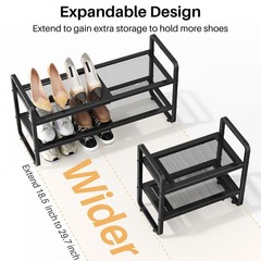 Sntd Shoe Rack – Expandable Shoe Organizer For Closet Adjustable Metal Shoe