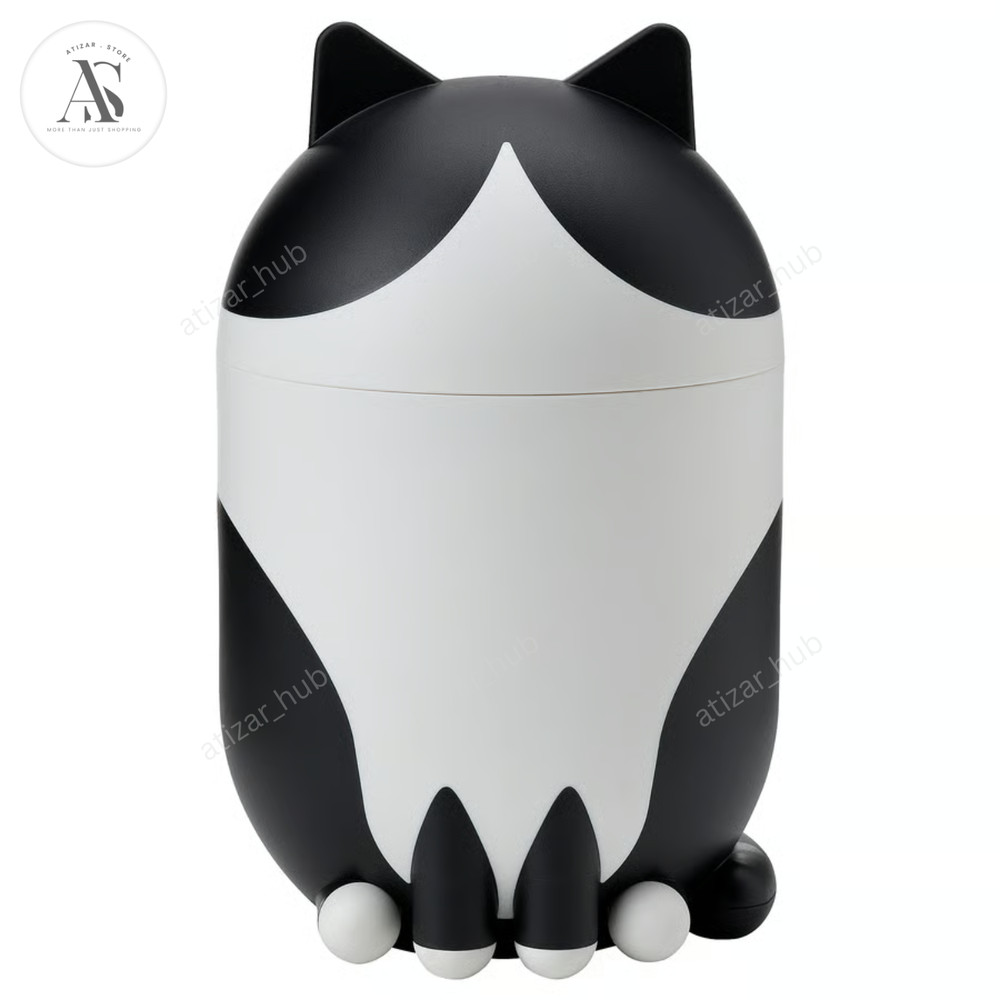 IKEA GREJSIMOJS Cat Shaped Storage Box with Lid Organizer Orange Black White