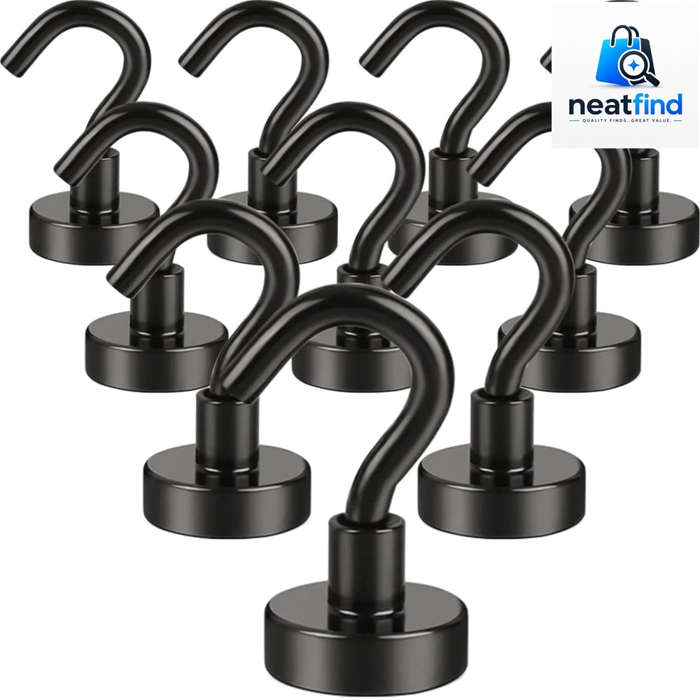 Magnetic Hooks, 30Lbs Facilitate Hook Neodymium Magnet Hooks with Nickel Coat…
