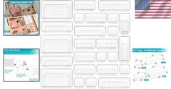 Clear Plastic Organizer Trays – 25-Piece Set in Four Sizes for Easy Living