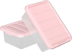 14Qt Latching Storage Bins with Pink Lids – 2 Pack Under Bed Organizers