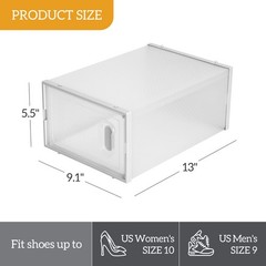 Shoe Storage Boxes 12 Pack Clear Plastic Stackable – White