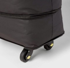 Collapsible Rolling Storage Bag Gray Black Wheels New 22×16.5