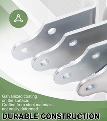 ELITEWILL 4 Sets Trailer Wood Sides Brackets Latch Rack universal, Silver