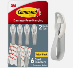 3M Command Cord Bundlers Value Pack – 6 Count – Medium White – Open Box