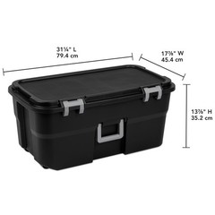 (2 pack) Sterilite 22 Gallon Large Wheeled Footlocker, Heavy Duty Plastic Storag