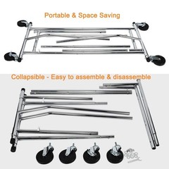 Clothes Rack with Lockable Wheels Height Adjustable Clothing Rack Clothing Ra…