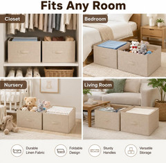 Extra Large Open Top Blanket Storage Baskets – 20x16x12 Closet Organizers
