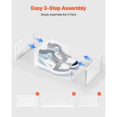 Shoe Storage Boxes 12 Pack Stackable Shoe Storage Organizers US Size 11 White