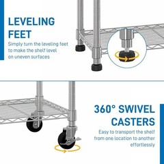 Heavy Duty 6 Tier Metal Shelving Rack for Garage Pantry Kitchen with Wheels