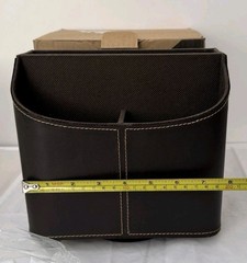 Spinning Remote Control Organizer Caddy NIB Brown Faux Leather