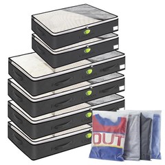 Modern Rectangular Underbed Storage Bin 6 Count Large 540l Total Volume Black
