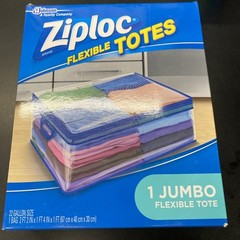 Ziploc Flexible Totes 1 Jumbo 22 Gallon Size – 1 Bag 2FT 2 IN X 1 FT 4 IN X 1 FT