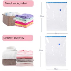 5Pack Vacuum Storage Bags Bedding Clothes Seal Travel Space Saver w/ Pump