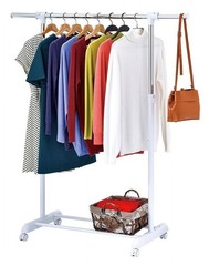 (3 pack) Mainstays Adjustable Metal Rolling Garment Clothes Rack, Chrome & White