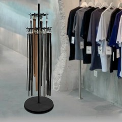 Floor Standing Belt Display Rack 66in Metal Retail Tie Rack Hanger Organizer