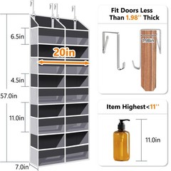 Heavy Duty Over The Door Organizer 5 Tiers, Extra Large Behind Door Storage o…