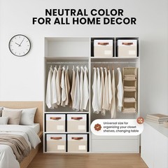 4 Pack Large Closet Storage Baskets Shelves 14×10 Heavy Duty Closet Shelf