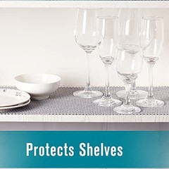Shelf Drawer Liner Non-Adhesive with Non Slip Durable 17.7″W x 120″L Light Gray