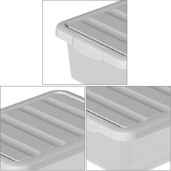 2-Pack 14 Quart Stackable Storage Bins with Lids and Secure Latches