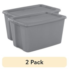 30 Gallon Stackable Plastic Storage Bin W/ Lid Integrated Handles Easy Carrying