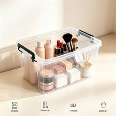 4 Pack 360 QT 340L Clear Storage Bins with Lids Stackable Plastic Organizer