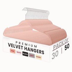 Velvet Hangers Flocked Clothes Heavy Duty Premium Non-Slip Hangers (30/50 Pack)