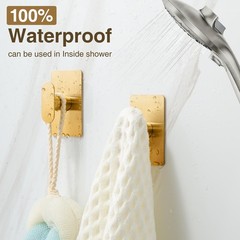 Adhesive Towel Hooks for Bathroom: 20LB Extra Strong Wall Hanger for Shower K…