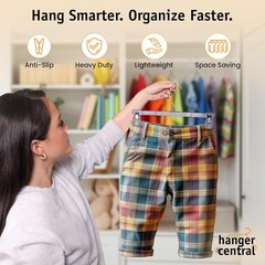 30 Pack Pants Hangers Slim Plastic Clothes Hangers with Clips for Skirts, Shorts