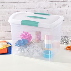 Sterilite Large Nesting ShowOffs, Stackable Small Storage Bin with Lid, 6 Pack