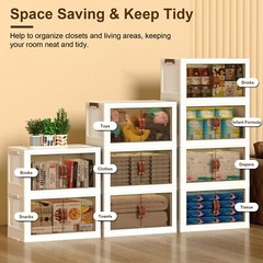 3pcs Collapsible Stackable Storage Bins Closet Organizer Plastic Container Box