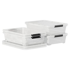 25 Quart Underbed Storage Box with Lid & Wheels, Plastic Storage Bins, 3/4-Packs