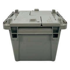 Choice Stackable Grey Chafer Tote / Storage Box with Attached Lid 12x10x7 Gray