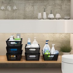 Durable 6 Count Extra Large Stackable Baskets for Versatile Storage Solutions