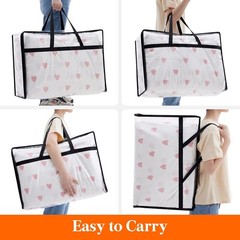 4 Pack Clear Clothes Storage Bags, 60L Plastic Blanket Storage Bag