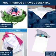 Waterproof Antimicrobial Travel Laundry Bag Inhibits Bacteria from Wet Swimsu…