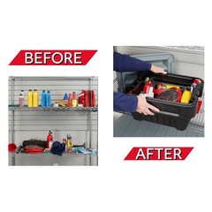 Rubbermaid 8 Gallon Action Packer Storage Bin, Heavy Duty Plastic, Lockable, Lid