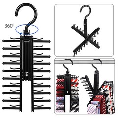 Adjustable X Neck Tie Rack Hanger Non-Slip Belt Compact Closet Holder Organizer