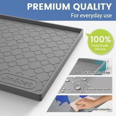 Jin&Bao Waterproof Under Sink Mat 34″ x 22″ Silicone Cabinet Protector