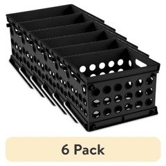 (6 pack) Sterilite Plastic Storage Cube / Mini Crate, 9” L x 7 3/4” W x 6 1/8” H