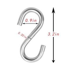 AMZFULY 304 Stainless Steel S Hooks Heavy Duty,Outdoor RustFree Strong Indust…