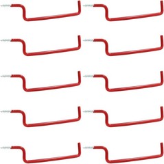 10 Pcs Screw in Ladder Hook Red Screw-in Garage Hooks 19.2cm/7.56″ Wall