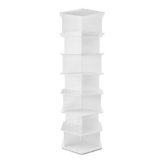 7-Tier Rotating Shoe Rack Tower 360° Spinning Shoe Display Carousel White