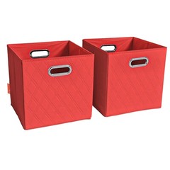 JIAessentials 13 inch Collapsible Storage Cube Set of Two with Dual Handles